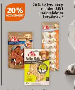 Müller 20% kedvezmény minden 8in1 jutalomfalatra kutyáknak! ajánlat