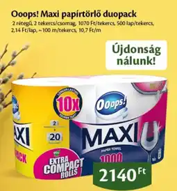 EcoFamily Ooops! maxi papírtörlő duopack ajánlat