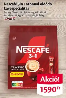 EcoFamily Nescafé 3in1 azonnal oldódó kávéspecialitás ajánlat