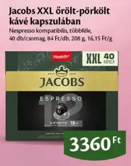 EcoFamily Jacobs XXL őrölt-pörkölt kávé kapszulában ajánlat