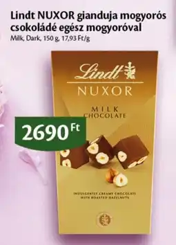 EcoFamily Lindt nuxor gianduja mogyorós csokoládé egész mogyoróval ajánlat