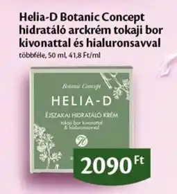 EcoFamily Helia-D Botanic Concept hidratáló arckrém tokaji bor kivonattal és hialuronsavval ajánlat