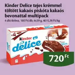 EcoFamily Kinder Delice tejes krémmel töltött kakaós piskóta kakaós bevonattal multipack ajánlat