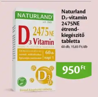 EcoFamily Naturland D3-vitamin 2475NE étrend- kiegészítő tabletta ajánlat