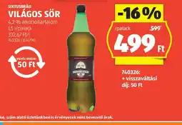 ALDI Borsodi Világos Sör ajánlat