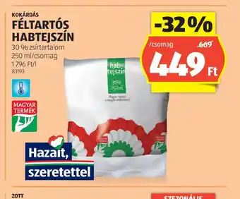 ALDI Kkuszos feltáros habtejszín ajánlat