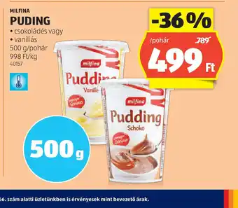 ALDI Milfina Pudding ajánlat