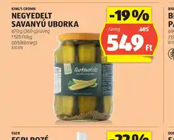 ALDI King's Crown Negyedelt Savanyú Uborka ajánlat