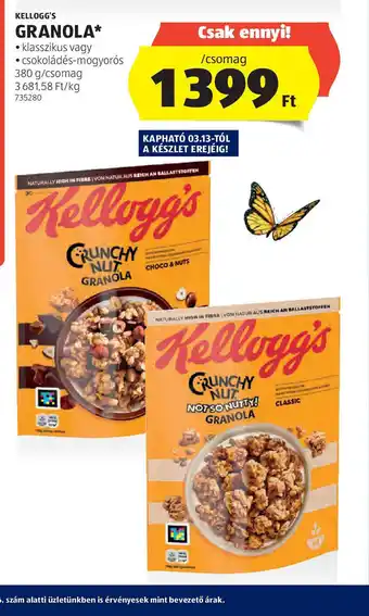 ALDI Kellogg's Granola ajánlat