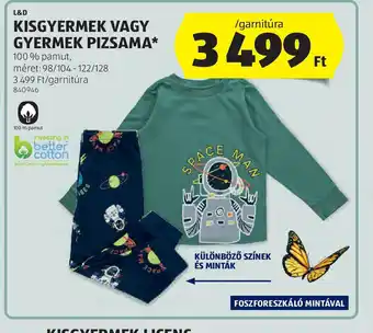 ALDI Kisgyermek vagy gyermek pizsama ajánlat