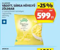 ALDI All Seasons Vágott, Sárga Hüvelyű Zöldbab ajánlat