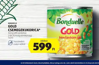 ALDI Bonduelle Gold Csemegekukorica ajánlat