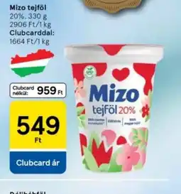 Tesco Mizo tejföl 20% ajánlat