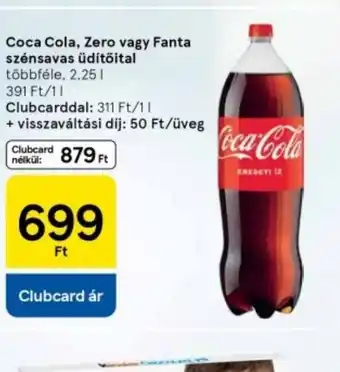 Tesco Coca Cola, Zero vagy Fanta szénsavas üdítőital ajánlat