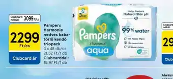 Tesco Pampers Harmonie nedves babatörlő kendő triopack ajánlat