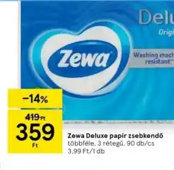 Tesco Zewa Deluxe papír zsebkendő ajánlat