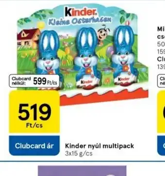 Tesco Kinder nyúl multipack ajánlat