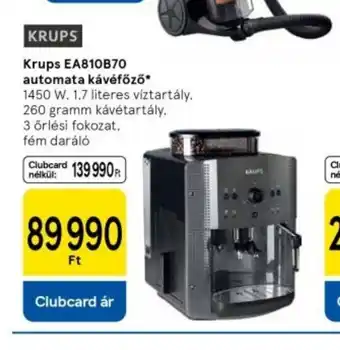 Tesco Krups EA810870 automata kávéfőző ajánlat