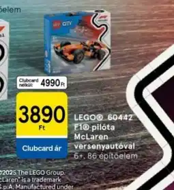 Tesco LEGO® 60447 F1® pilta McLaren versenyautval ajánlat