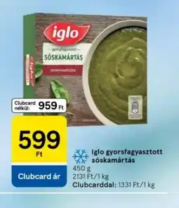 Tesco Iglo Spentkrémleves ajánlat