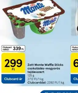 Tesco Zott Monte Waffle Sticks ajánlat