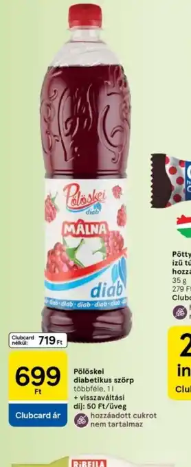 Tesco Piloskei Málna Diábesz Szörp ajánlat