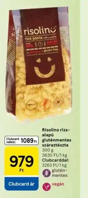 Tesco Risolino rizs-alapú gluténmentes száraztészta ajánlat