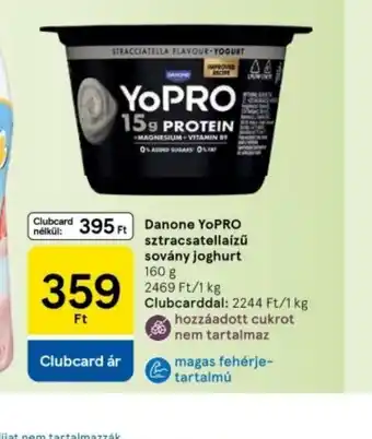 Tesco Danone YoPro extracstetelizált szovany joghurt ajánlat