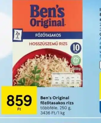 Tesco Ben's Original főzőtasakos hosszú szemű rizs ajánlat