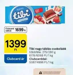 Tesco Tibi nagy táblás csokoládé ajánlat