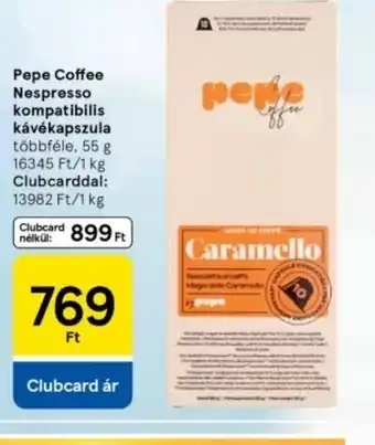 Tesco Pepe Coffee Nespresso Kompatibilis Kávékapszula ajánlat