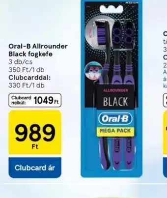 Tesco Oral-B Allrounder Black fogkefe ajánlat