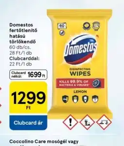 Tesco Domestos fertőtlenítő hatású törlőkendő ajánlat