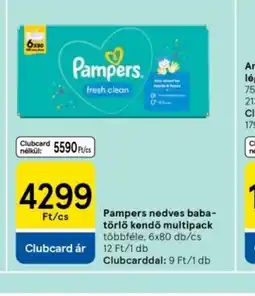 Tesco Pampers nedves baba törlőkendő multipack ajánlat