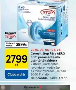 Tesco Ceresit Stop Pára AERO 360 PARA páramentes 5 db vezetőfésű toldat: 3-18 mm,tő utántöltő tabletta ajánlat