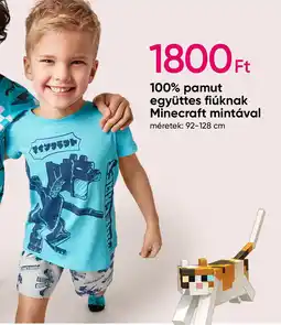 Pepco 100% pamut együttes fiúknak Minecraft mintával ajánlat