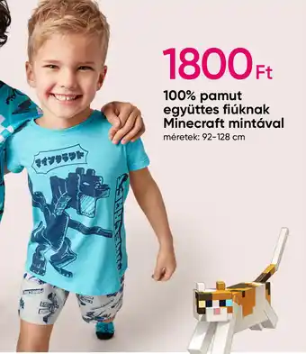 Pepco 100% pamut együttes fiúknak Minecraft mintával ajánlat