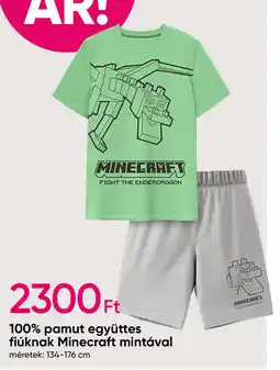 Pepco 100% pamut együttes fiúknak Minecraft mintával ajánlat