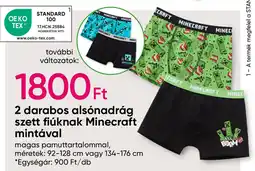 Pepco 2 darabos alsónadrág szett fiúknak Minecraft mintával ajánlat