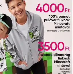 Pepco 100% pamut pulóver fiúknak Minecraft mintával ajánlat