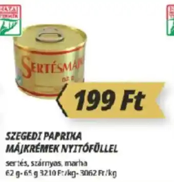 Príma Szegedi paprika májkrémek nyitófüllel ajánlat