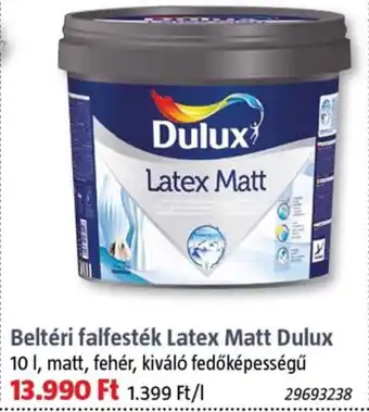 Bauhaus Beltéri falfesték latex matt dulux ajánlat