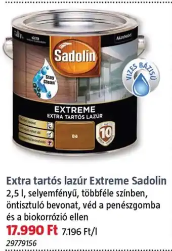 Bauhaus Extra tartós lazúr extreme sadolin ajánlat