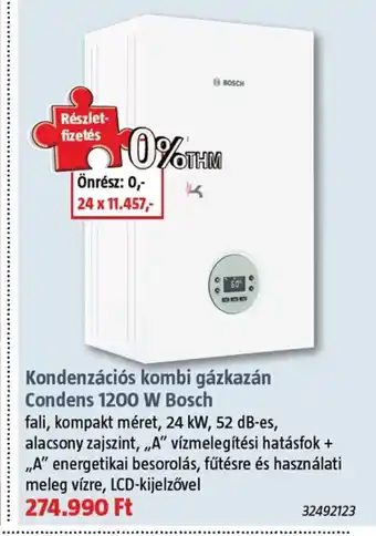 Bauhaus Kondenzációs kombi gázkazán condens 1200 w bosch ajánlat