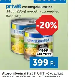 PRIVÁT Privat csemegekukorica ajánlat