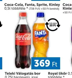 PRIVÁT Coca-Cola, Fanta, Sprite, Kinley 0.5l ajánlat