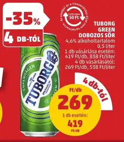 PENNY Tuborg green dobozos sör ajánlat