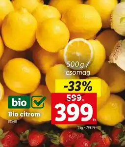 Lidl Bio citrom ajánlat