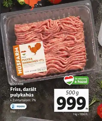 Lidl Húsfarm Friss, darált pulykahús ajánlat