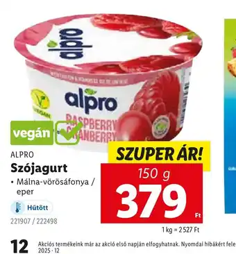 Lidl Alpro Szjajogurt ajánlat